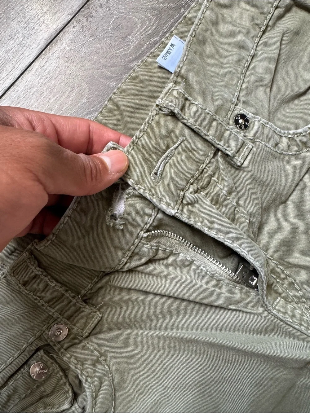 True Religion Olive Green Men's Cargo Shorts